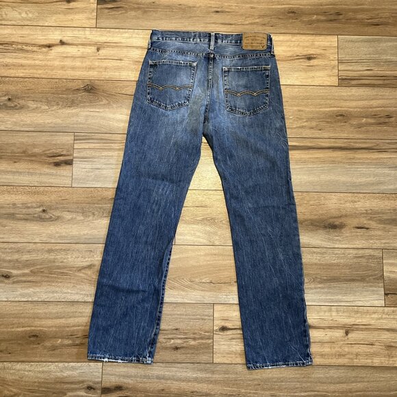 Men's American Eagle AE Original Straight Denim Jeans SZ 30x34 Blue Distressed - Picture 7 of 13